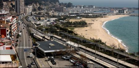 La N-II a su paso por Arenys de Mar, en el Maresme