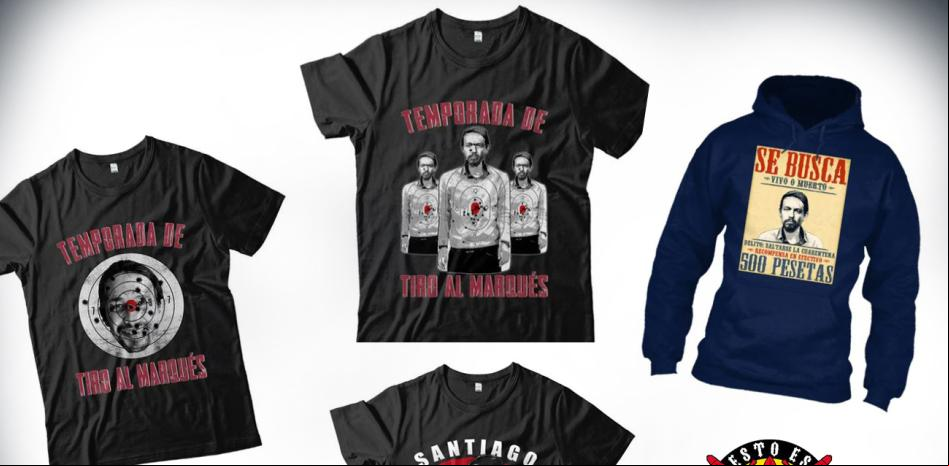 Denunciada una tienda online de camisetas con la imagen de Pablo Iglesias y mensajes amenazantes