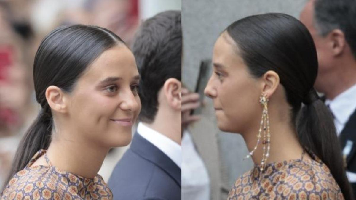 El despiste de Victoria Federica en la boda de Almeida: entra sin pendientes y sale con ellos