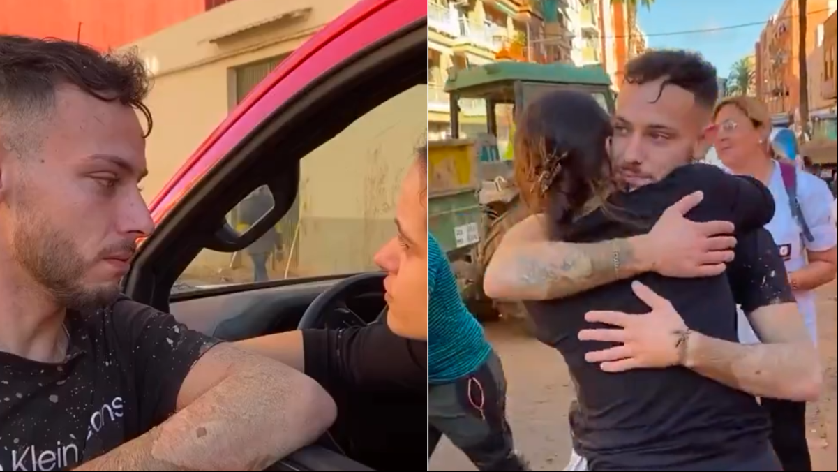 El emotivo abrazo de Rosalía con una víctima de la DANA en Valencia