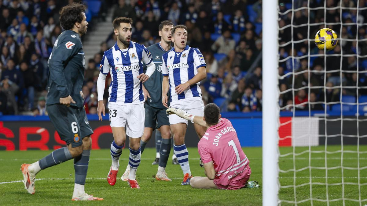 El Espanyol se cae de su nube en Anoeta