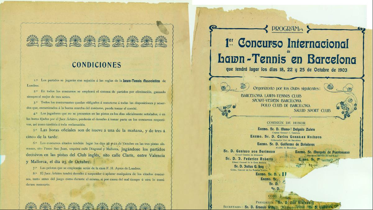 El I Concurso Internacional de Lawn Tennis de Barcelona