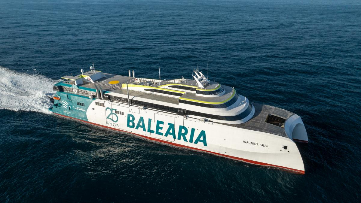 Baleària incorpora a su flota el ‘Margarita Salas’, segundo fast ferry con motores a gas del mundo