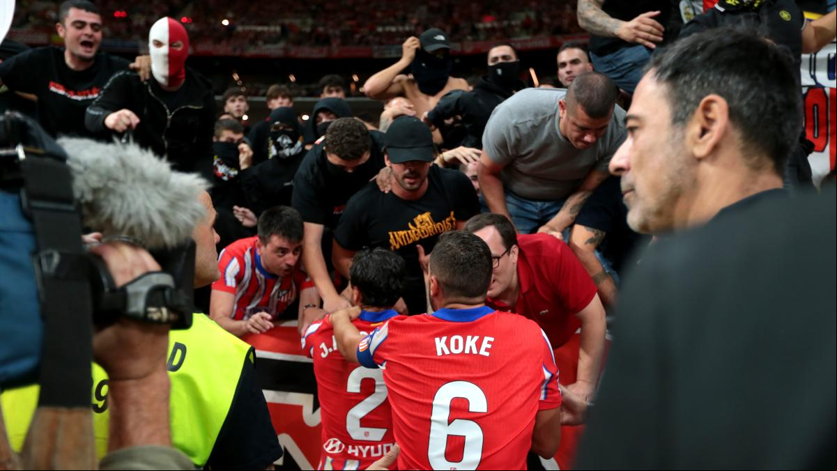 Simeone acusa a Courtois de provocar a los ultras del Atlético