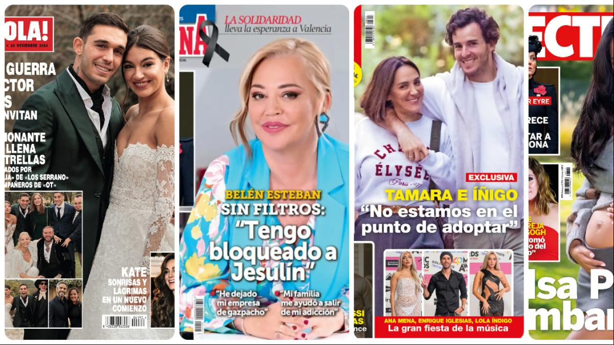 La boda de Víctor Elías y Ana Guerra, Belén Esteban, Tamara Falcó e Isa Pantoja protagonizan las portadas