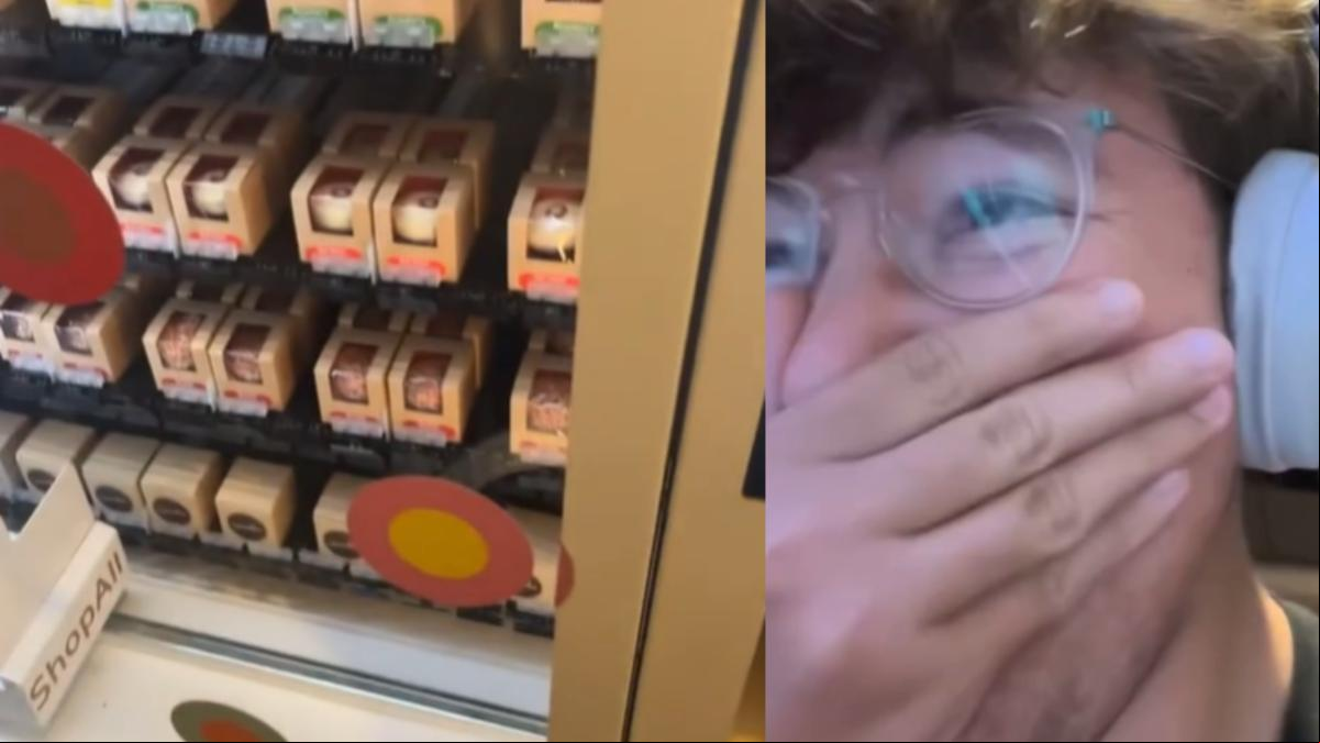 Se pide un cupcake en el aeropuerto y alucina con la reacción de la máquina expendedora: “Que todo el mundo se entere”