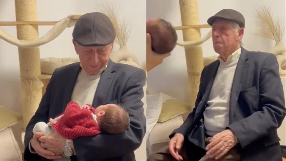 La tierna reacción de un bisabuelo que se negaba a coger en brazos a su bisnieto por primera vez: “Acabas de crear el mejor recuerdo de tu vida”