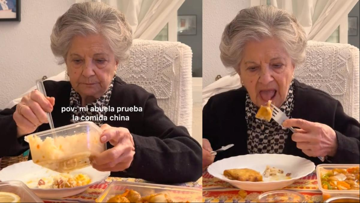 Enseña cómo su abuela prueba por primera vez la comida china y su reacción es para enmarcar: “La tinta del calamar”