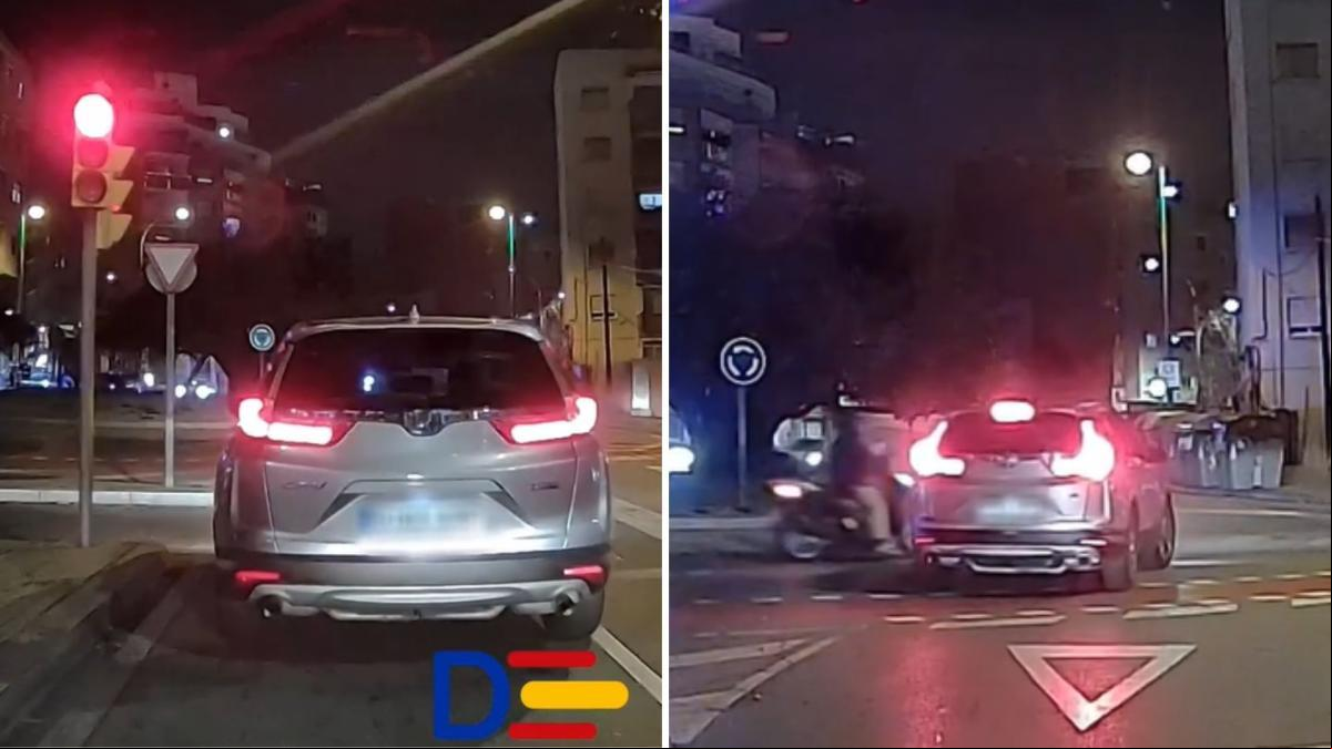 El indignante momento en el que un conductor se salta un semáforo en una calle de LHospitalet de Llobregat