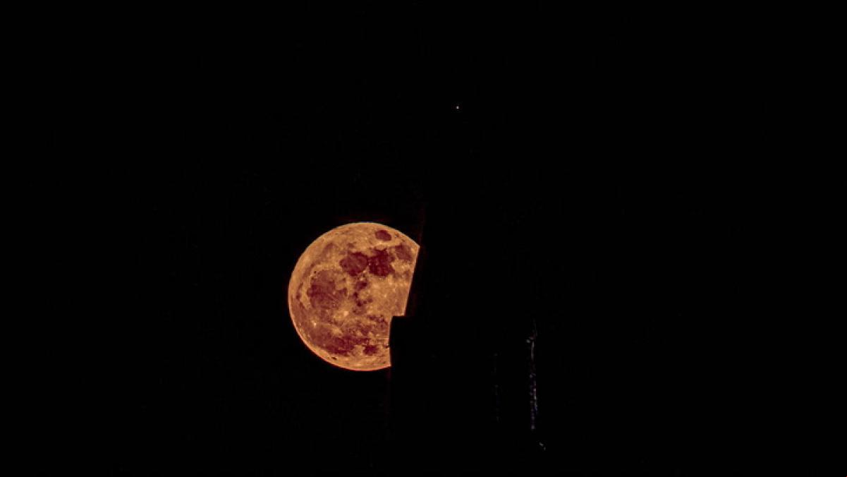 Así ha salido la luna llena de las flores