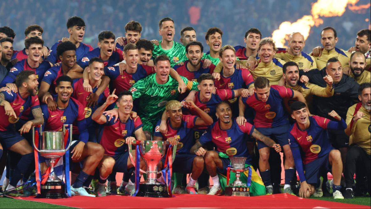 Un Barça campeón se despide de Montjuïc y pone el colofón a cuatro días de fiesta