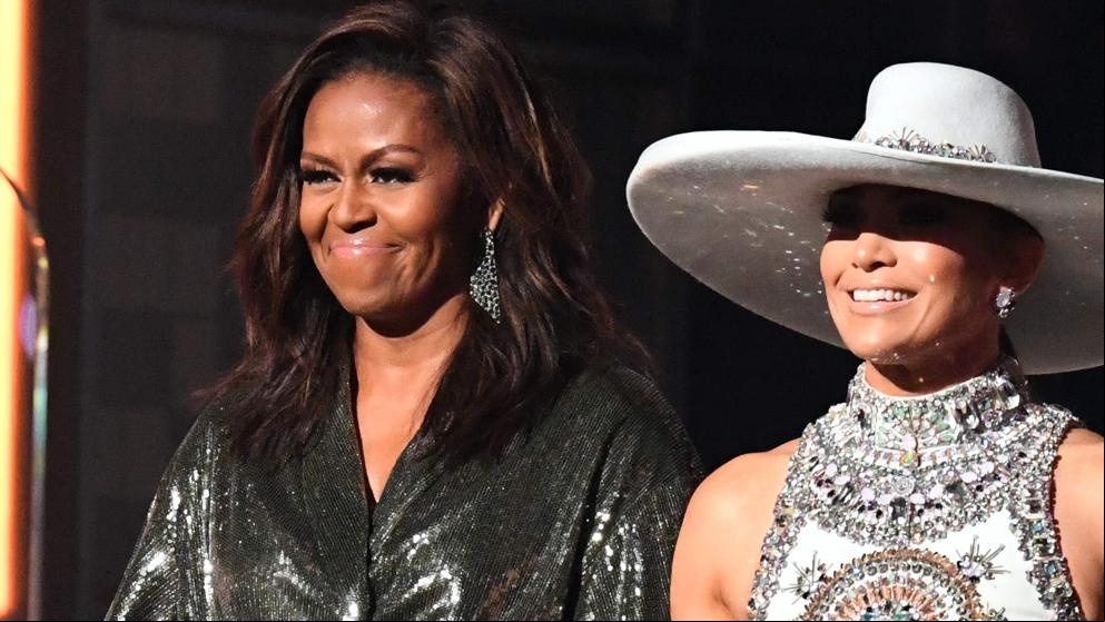 Michelle Obama sorprende con su look disco en los Grammy