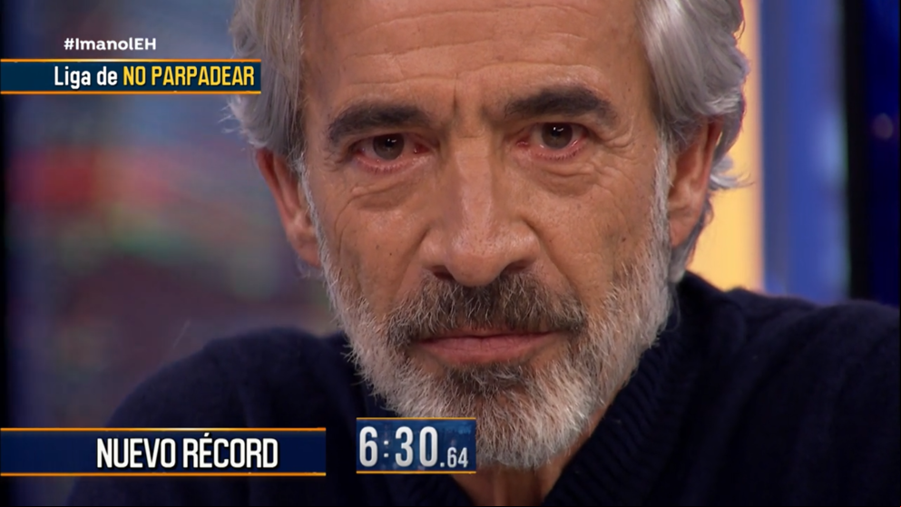 ‘El Hormiguero’: Imanol Arias pulveriza el récord de tiempo de Chris Pratt sin parpadear