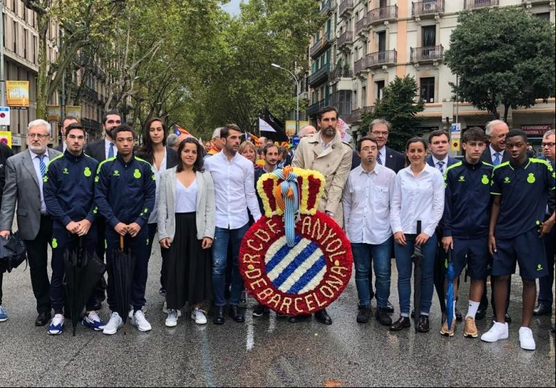 El Espanyol, presente en la ofrenda floral al monumento de Rafael Casanova