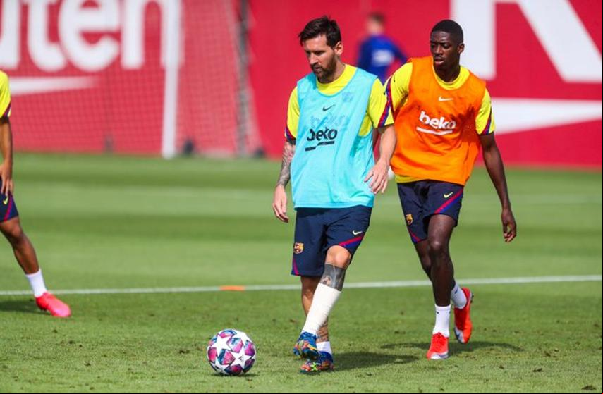 Messi se entrena con un vendaje en la pierna pero estará ante el Bayern